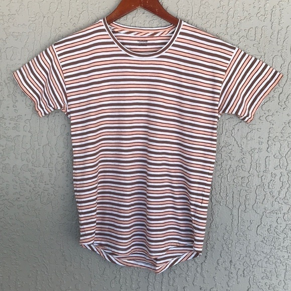 Madewell Whisper Cordoba Stripe Print Short Sleeve Crewneck T-Shirt - Picture 2 of 10